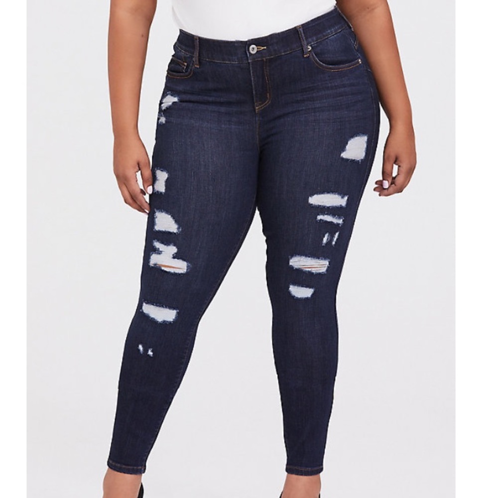 Torrid Premium Bombshell Skinny Jeans w/ Distress